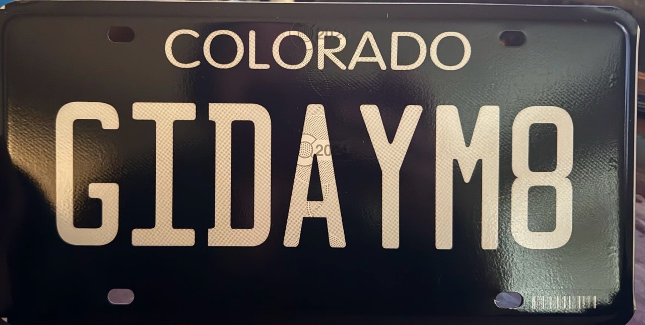 Colorado GIDAYM8 license plate